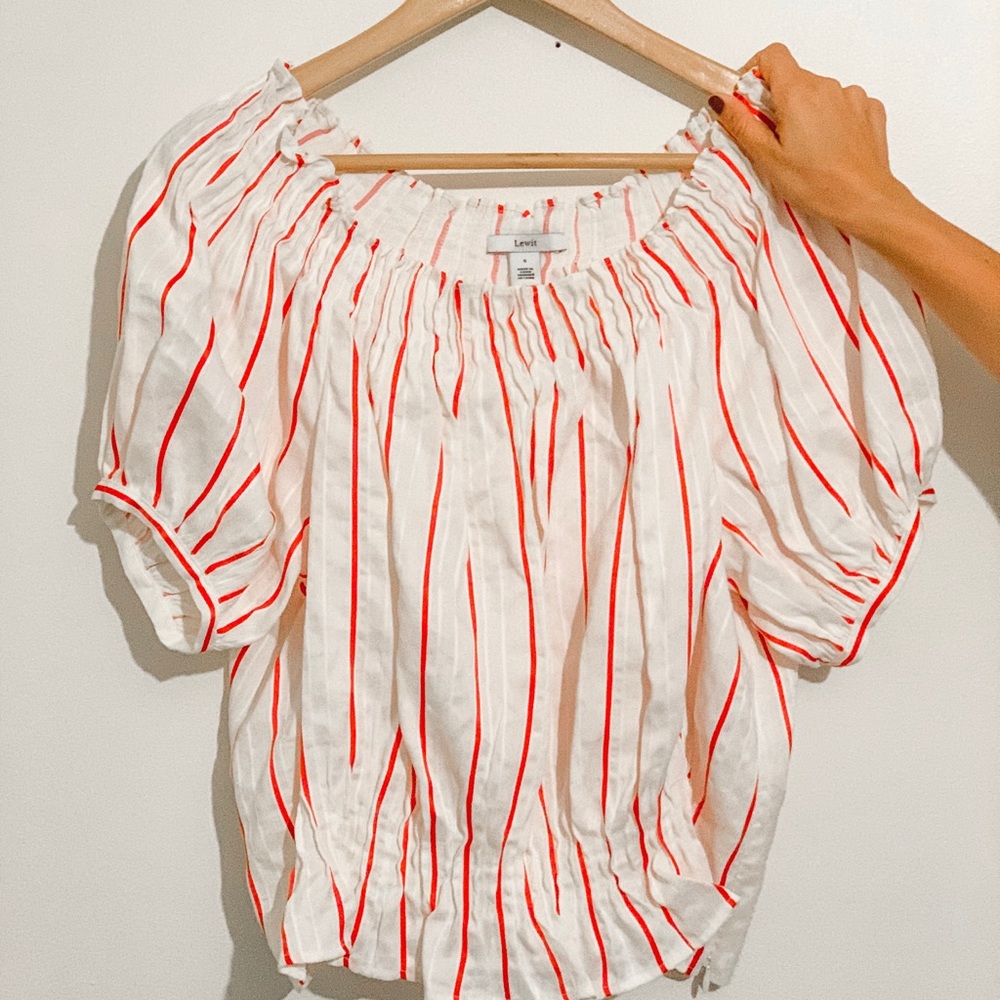 Designer red & white Blouse